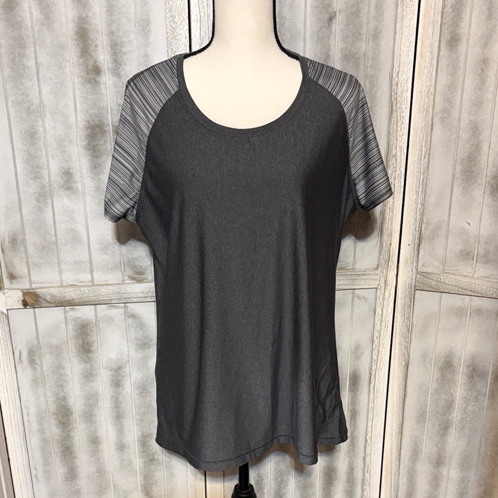 Under Armour Charcoal and Striped Women's Tee